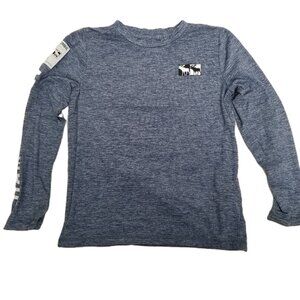 Abercrombie Kids Long Sleeve Logo Tee 7/8 Blue Heather Preppy